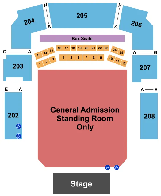 ENDSTAGE GA FLOOR Seating Map Seating Chart