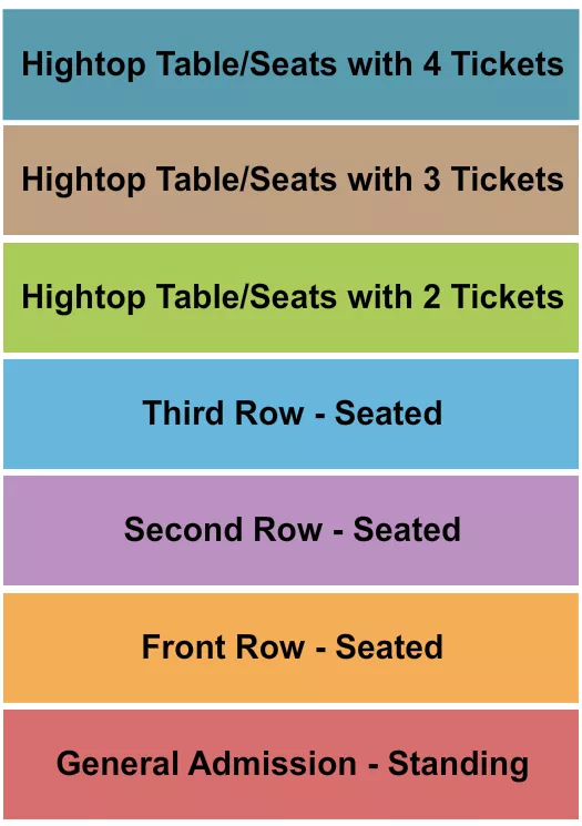 REVERB PA ENDSTAGE Seating Map Seating Chart