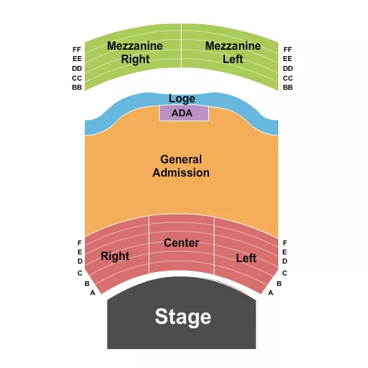 RIALTO THEATRE TACOMA ENDSTAGE GA Seating Map Seating Chart