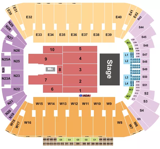 GEORGE STRAIT Seating Map Seating Chart