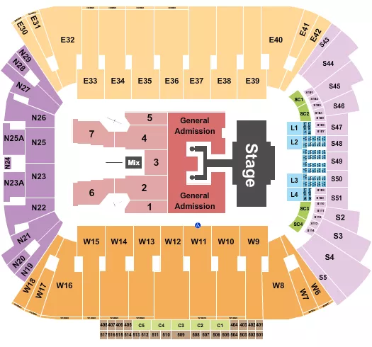 LUKE COMBS Seating Map Seating Chart