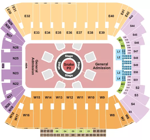 METALLICA Seating Map Seating Chart