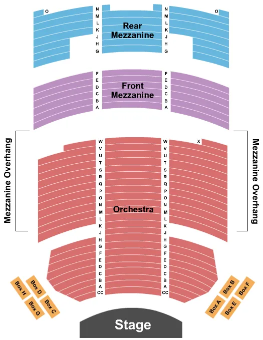 END STAGE Seating Map Seating Chart