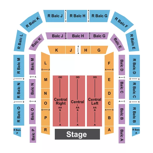 END STAGE Seating Map Seating Chart