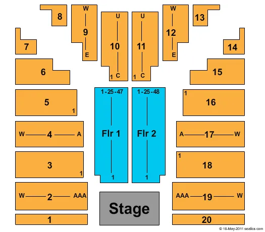 END STAGE Seating Map Seating Chart