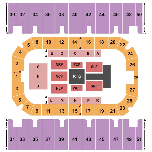 WWE 2 Seating Map Seating Chart