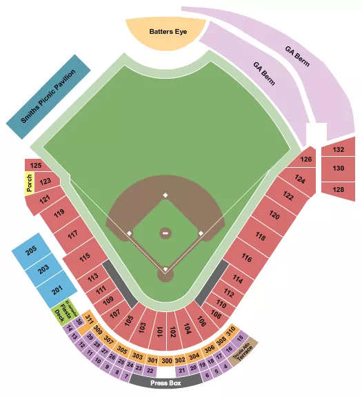 BASEBALL Seating Map Seating Chart