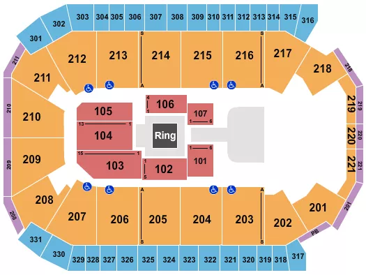 AEW Seating Map Seating Chart