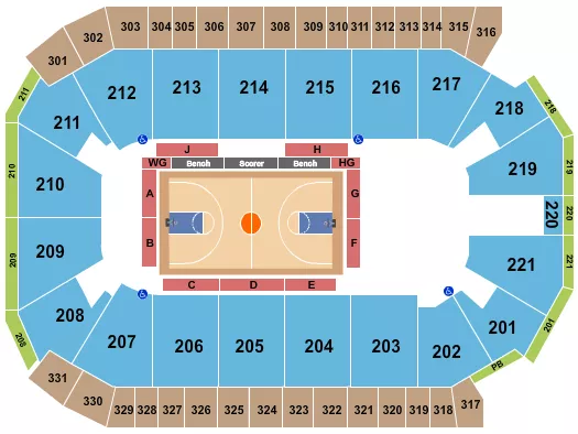 BASKETBALL GLOBETROTTERS Seating Map Seating Chart