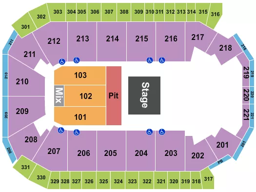ENDSTAGE PIT Seating Map Seating Chart