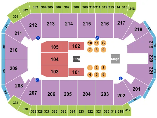 TAPIA FIGHT NIGHT Seating Map Seating Chart