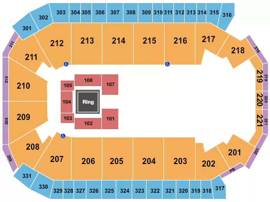 WRESTLING HALF HOUSE Seating Map Seating Chart