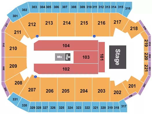 ZACH WILLIAMS Seating Map Seating Chart