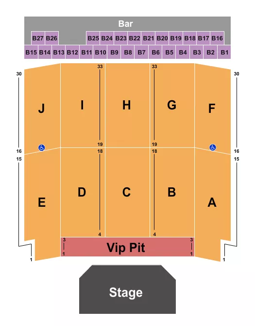 ENDSTAGE VIP PIT TABLES Seating Map Seating Chart