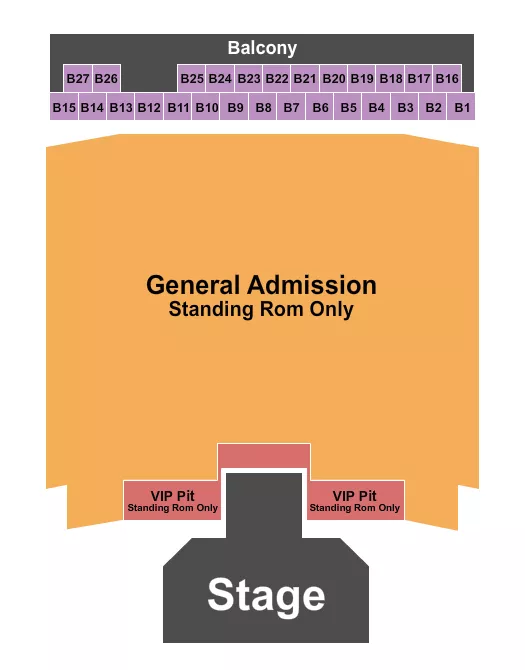 ENDSTAGE CATWALK SRO Seating Map Seating Chart