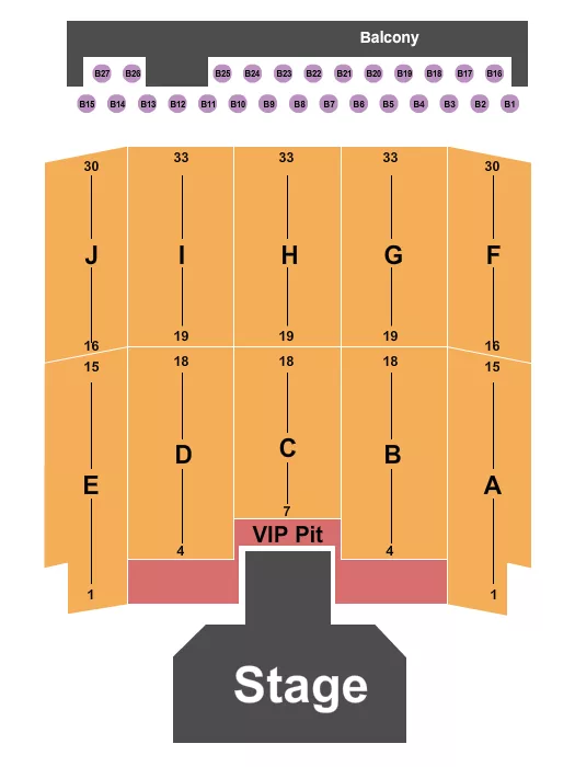 ENDSTAGE VIP PIT W CATWALK Seating Map Seating Chart