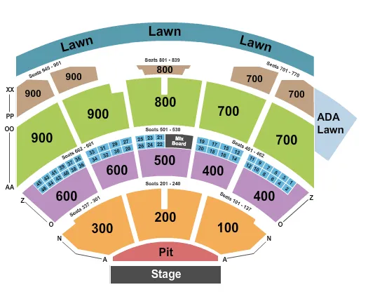 ENDSTAGE PIT Seating Map Seating Chart