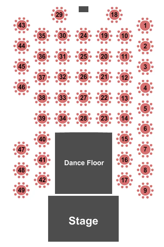 RIVERS CASINO PHILADELPHIA ENDSTAGE TABLES Seating Map Seating Chart
