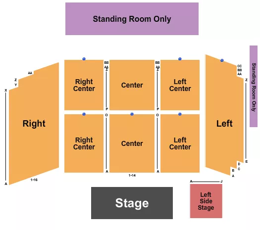 RIVERS CASINO EVENT CENTER AT THE RIVERS CASINO PITTSBURGH ENDSTAGE 3 Seating Map Seating Chart