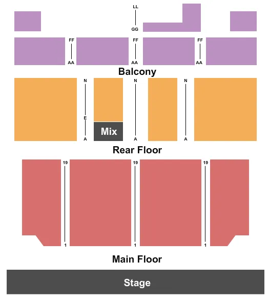END STAGE Seating Map Seating Chart