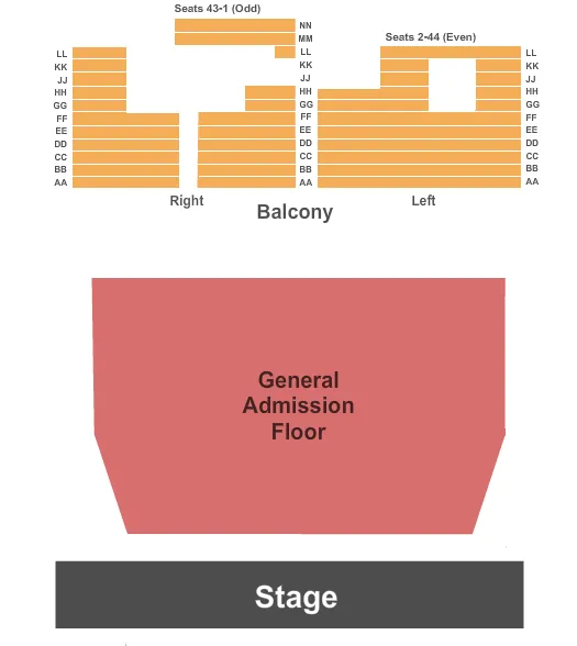 ENDSTAGE GA FLOOR Seating Map Seating Chart