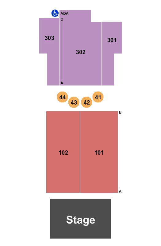 RIVIERA THEATER CHARLESTON ENDSTAGE 2 Seating Map Seating Chart
