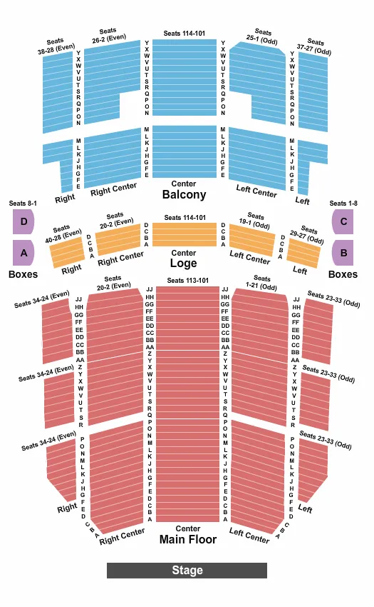 ENDSTAGE NO PIT Seating Map Seating Chart