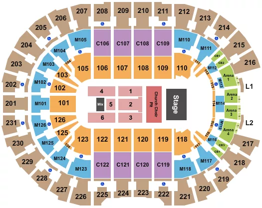 ERIC CHURCH 1 Seating Map Seating Chart