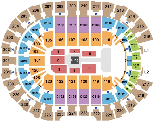 AEW Seating Map Seating Chart