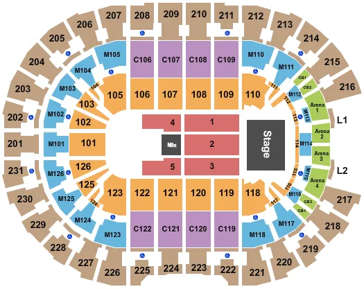 ENDSTAGE 5 Seating Map Seating Chart