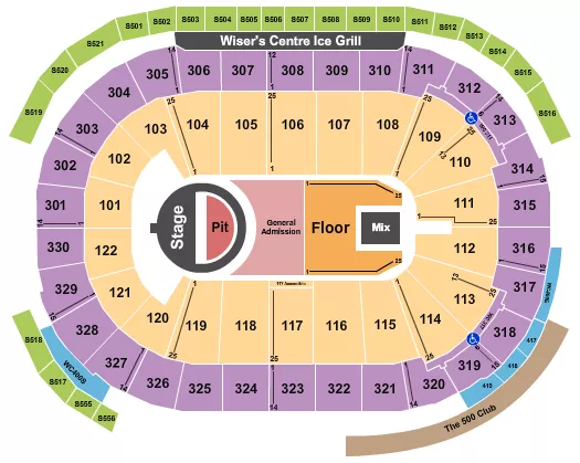 5 SECONDS OF SUMMER Seating Map Seating Chart