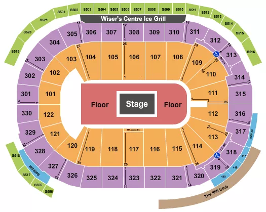 CENTER STAGE 4 Seating Map Seating Chart