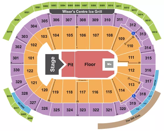 CODY JOHNSON Seating Map Seating Chart
