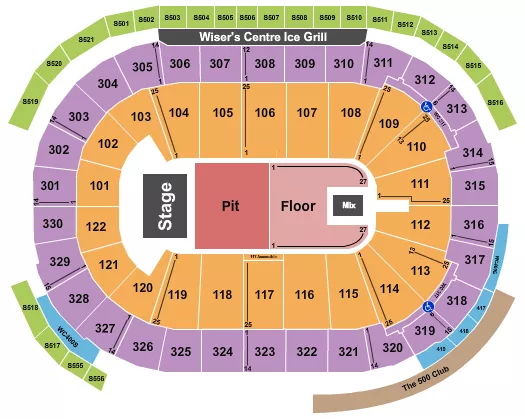 ENDSTAGE PIT FLOOR Seating Map Seating Chart