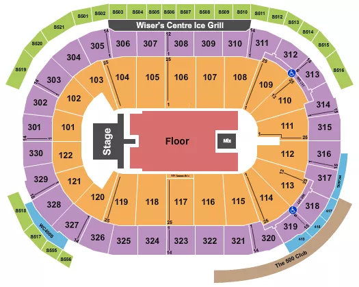 ENDSTAGE W CATWALK Seating Map Seating Chart