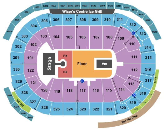 NICKELBACK Seating Map Seating Chart