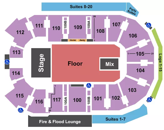 ENDSTAGE GA FLOOR 2 Seating Map Seating Chart