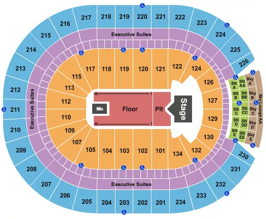 CODY JOHNSON Seating Map Seating Chart