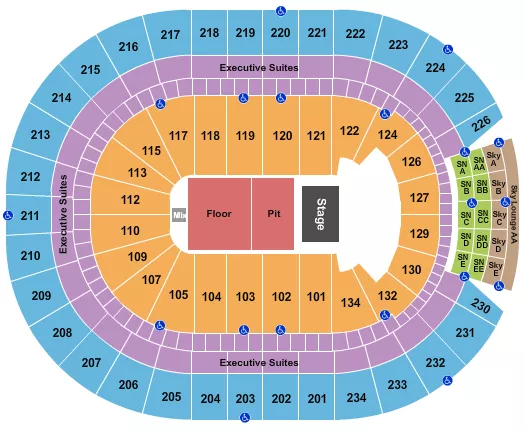 LEE BRICE Seating Map Seating Chart