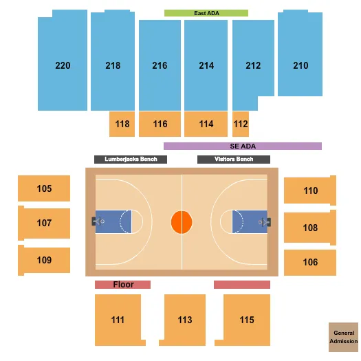 BASKETBALL Seating Map Seating Chart