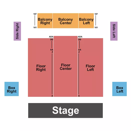ENDSTAGE Seating Map Seating Chart