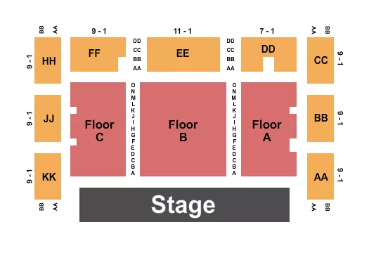 ENDSTAGE RSV Seating Map Seating Chart