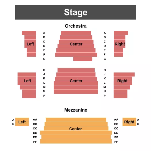 END STAGE Seating Map Seating Chart
