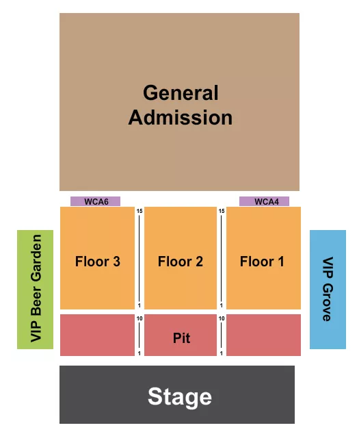 ENDSTAGE PIT 3 Seating Map Seating Chart