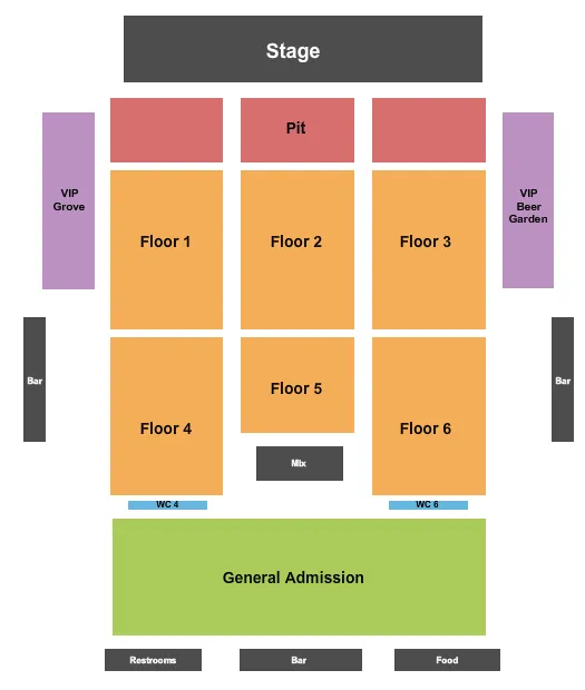 ENDSTAGE Seating Map Seating Chart