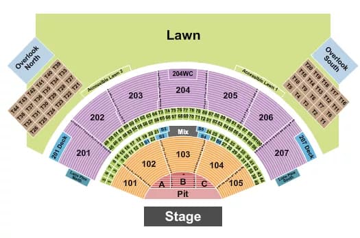 ENDSTAGE GA PIT 5 RW Seating Map Seating Chart