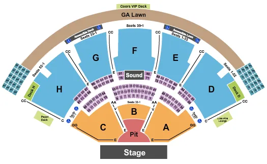 ENDSTAGE TABLES GA PIT Seating Map Seating Chart