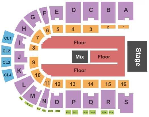 SUGARLAND Seating Map Seating Chart