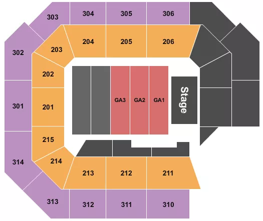 ENDSTAGE GA FLOOR TIERED 2 Seating Map Seating Chart