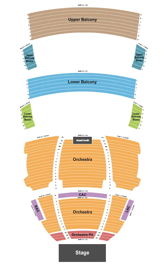 END STAGE Seating Map Seating Chart